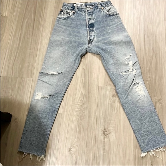 Redone vintage levi’s 501 high rise skinny jeans cropped - Picture 1 of 13